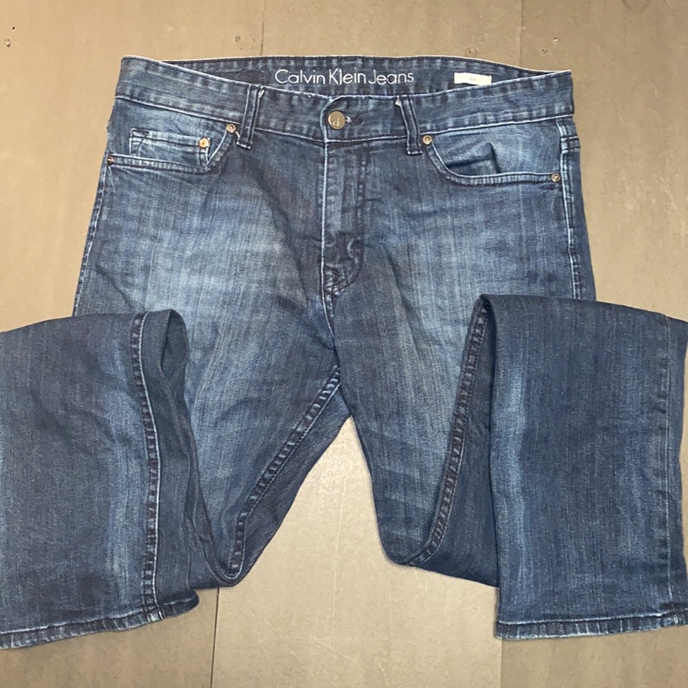 Calvin Klein Jeans Slim W33 Dark Blue Denim - Picture 5 of 13